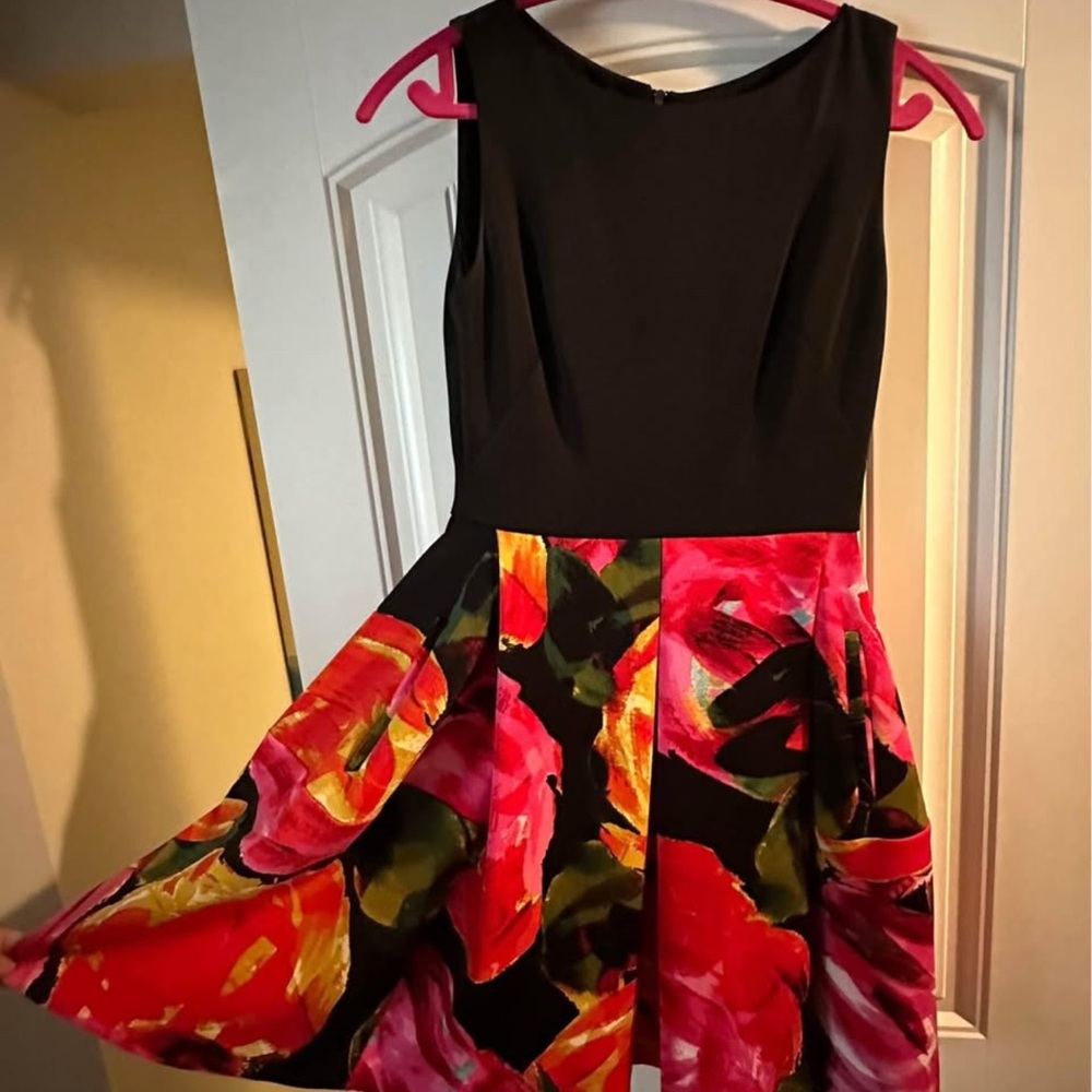 Floral Black and Pink Dress